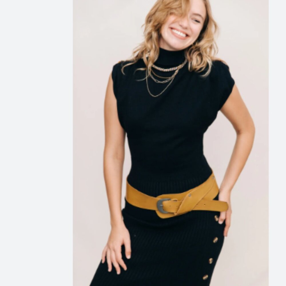 new FREE PEOPLE Jericho Hip Belt / Gilded Gold 253 3S2 - Picture 2 of 5
